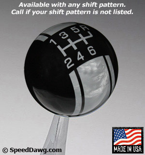 Black / Pearl Gray Racing Stripe Shift Knob
